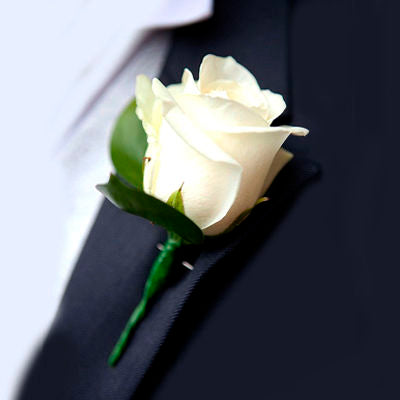 Ivory Rose Boutonniere