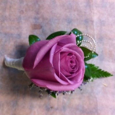 Purple Rose Boutonniere