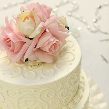 Light Pink & White Cake Topper